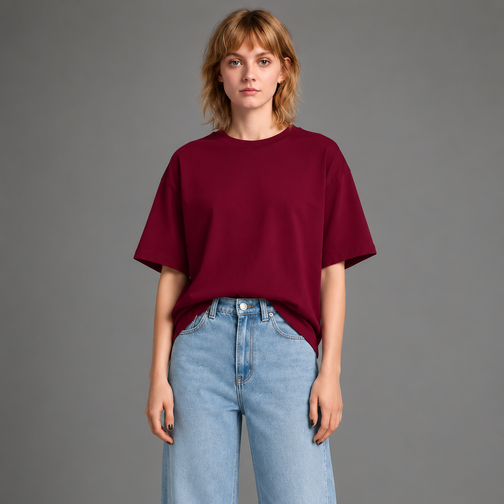 Over-Sized T- Shirt Mahroon