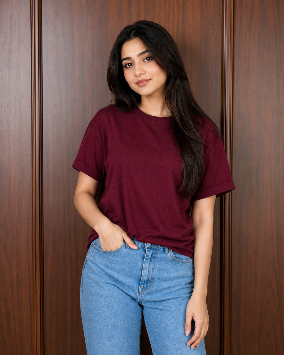Over-Sized T- Shirt Mahroon